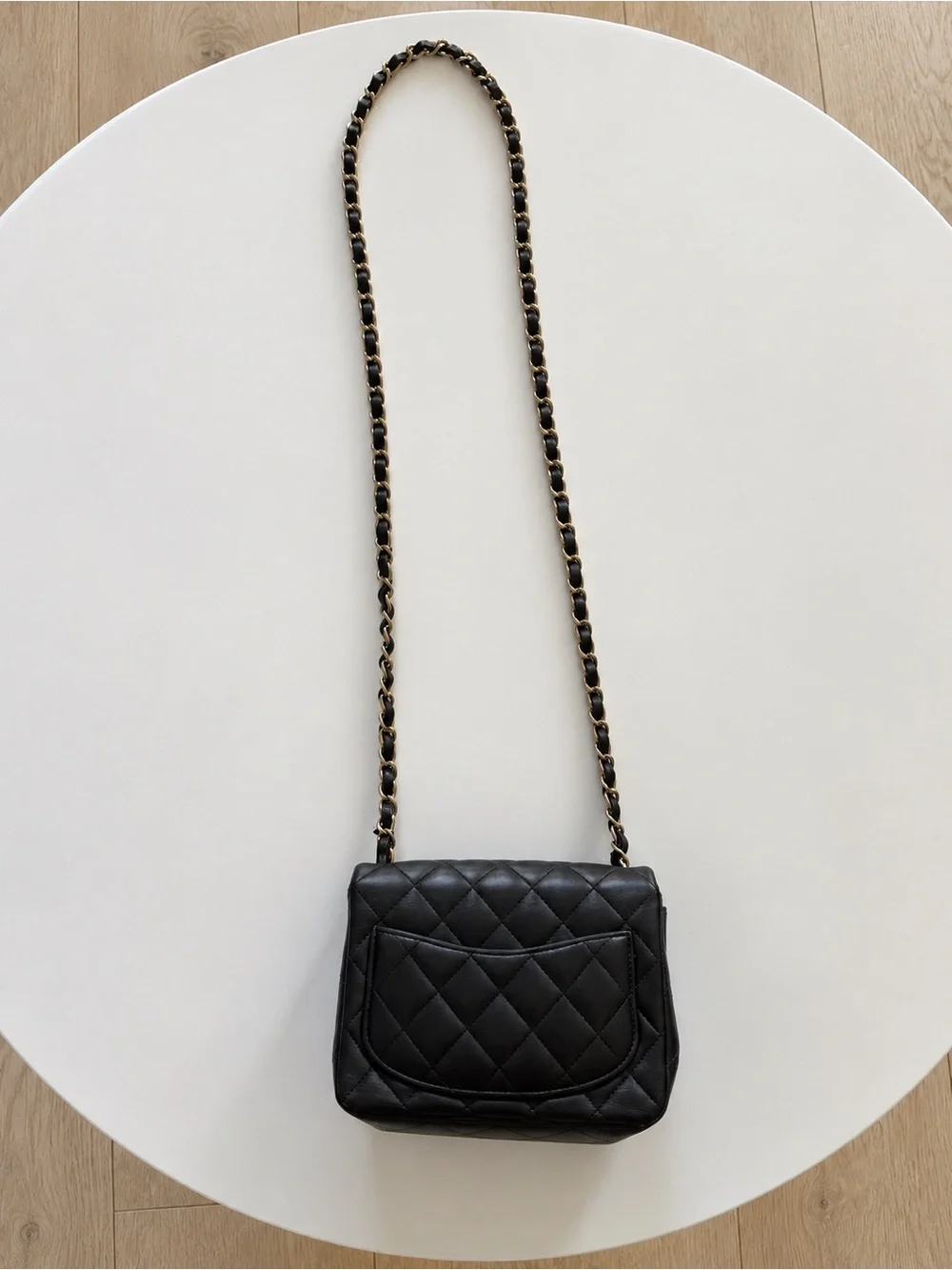 CHANEL Mini Square Classic Flap Bag Black